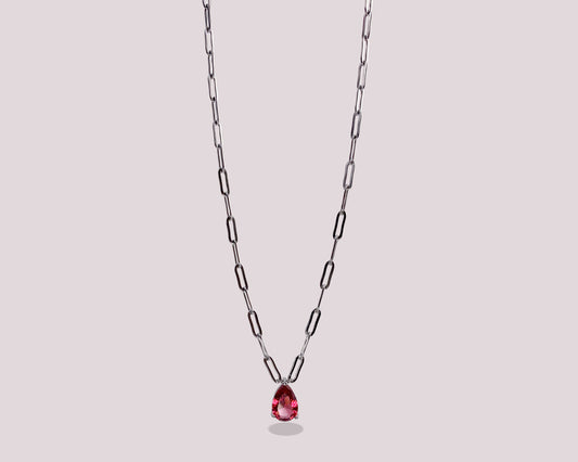 Collar Ruby plateado